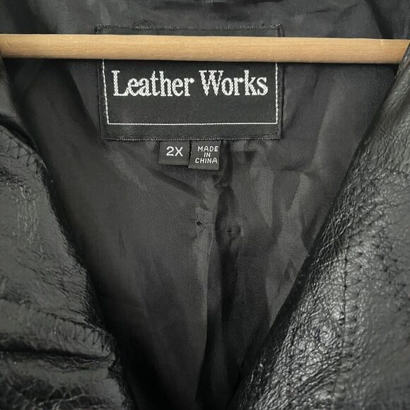 Vintage Jacket Size 2X Plus Patchwork Black Leather Y2K 90s Grunge Hippie - Picture 5 of 16